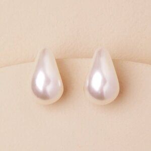 Lulus White Teardrop Hoop Earrings